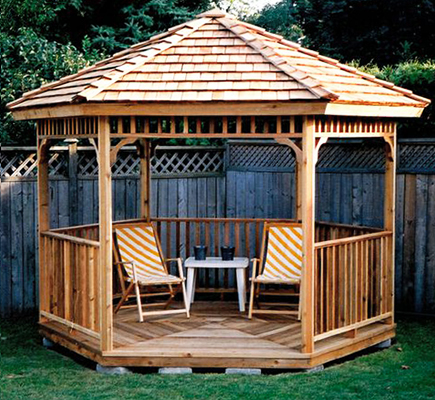 Hexagon gazebo　6角形ガゼボ　木製小屋「シダーシェッド」